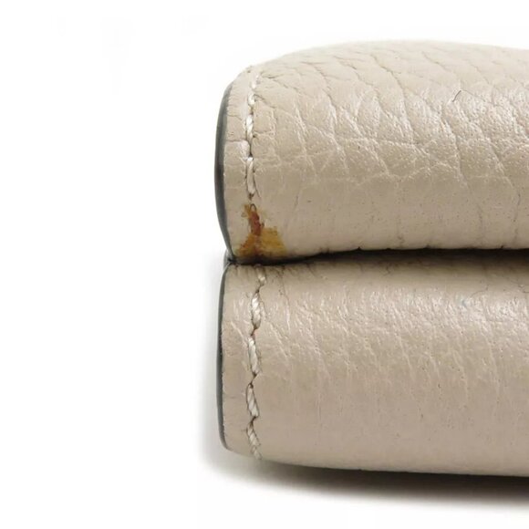 Auth LOEWE Anagram Trifold Wallet Greige/Brown Leather - Picture 3 of 14